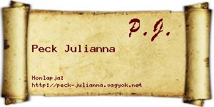 Peck Julianna névjegykártya